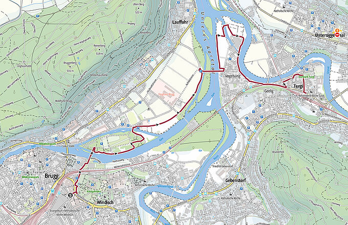 Der Aare nach zum Wasserschloss